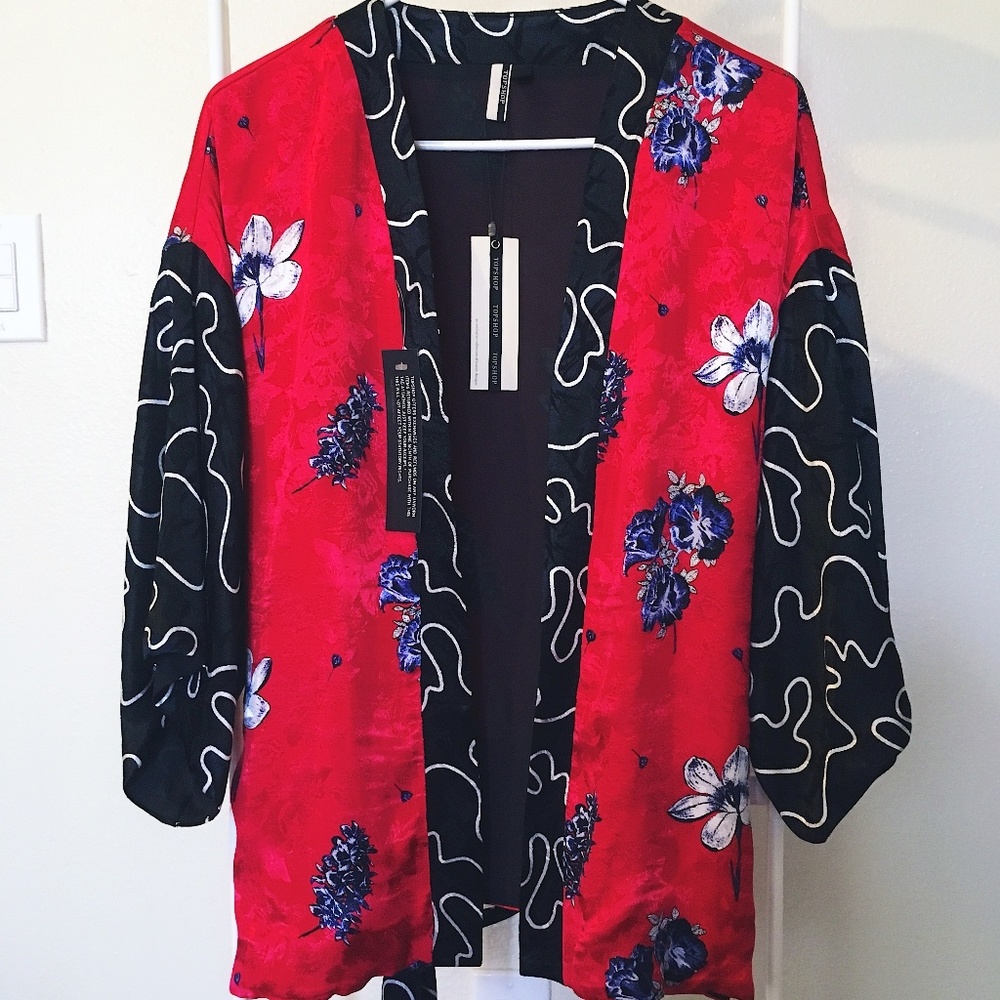 Topshop Floral Kimono Jacket